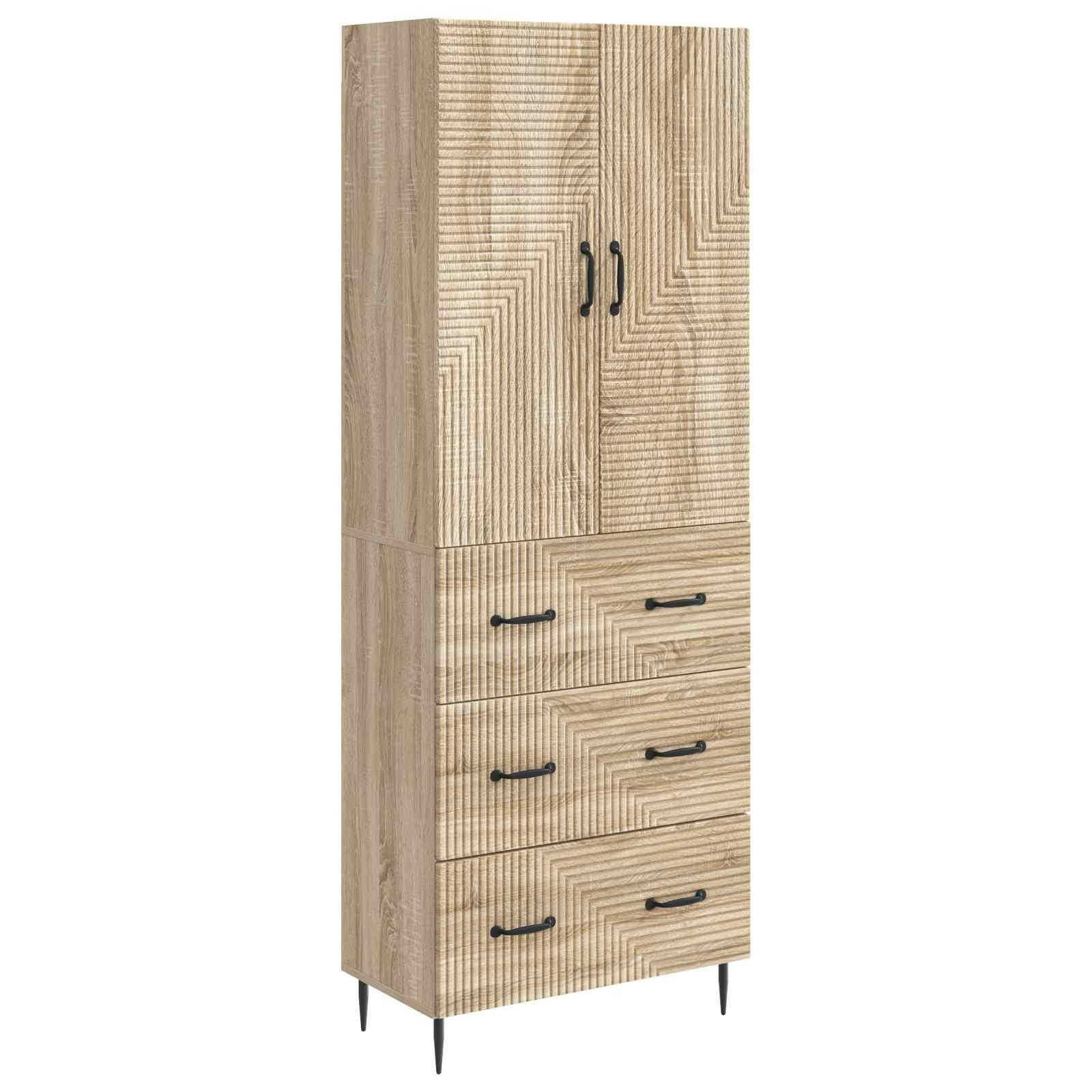 Skab Sæt 2 stk Sonoma-eg 66 x 34,5 x 90 cm Konstrueret træ billede