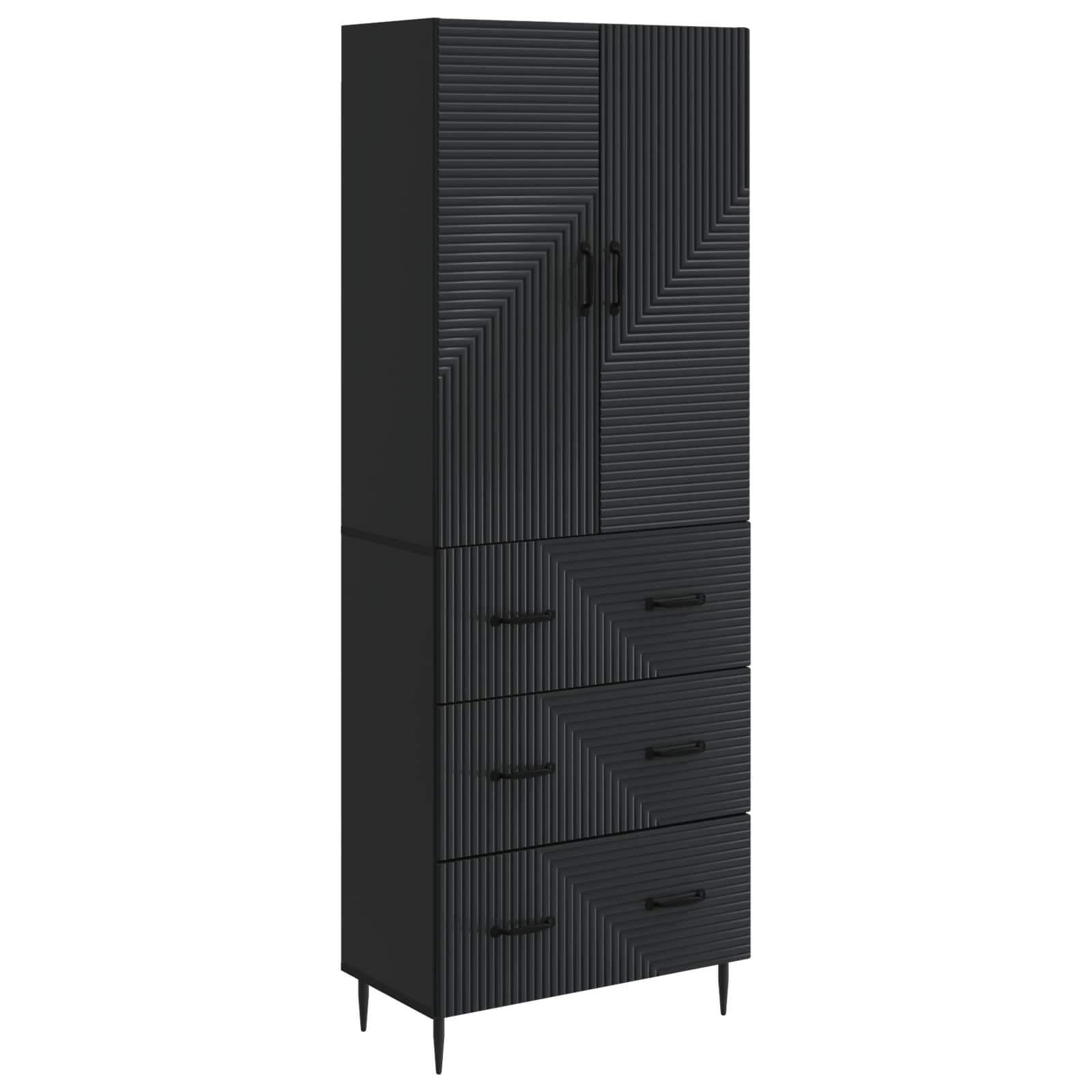 Skab Sæt 2 stk Sort 66 x 34,5 x 90 cm Konstrueret træ billede