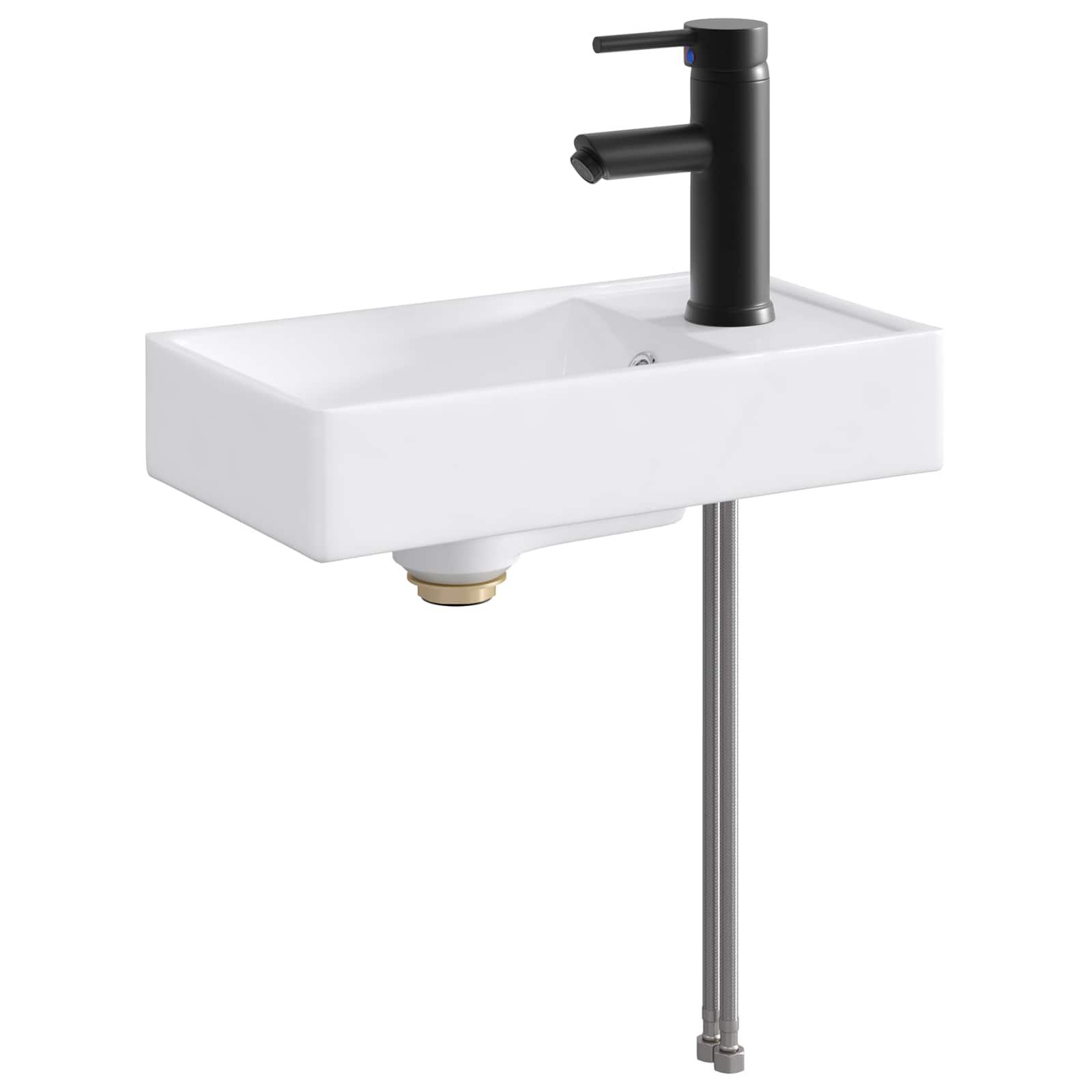Badeværelses vaskeskål Mat sort 40,5 x 22,5 x 11,5 cm Metal billede