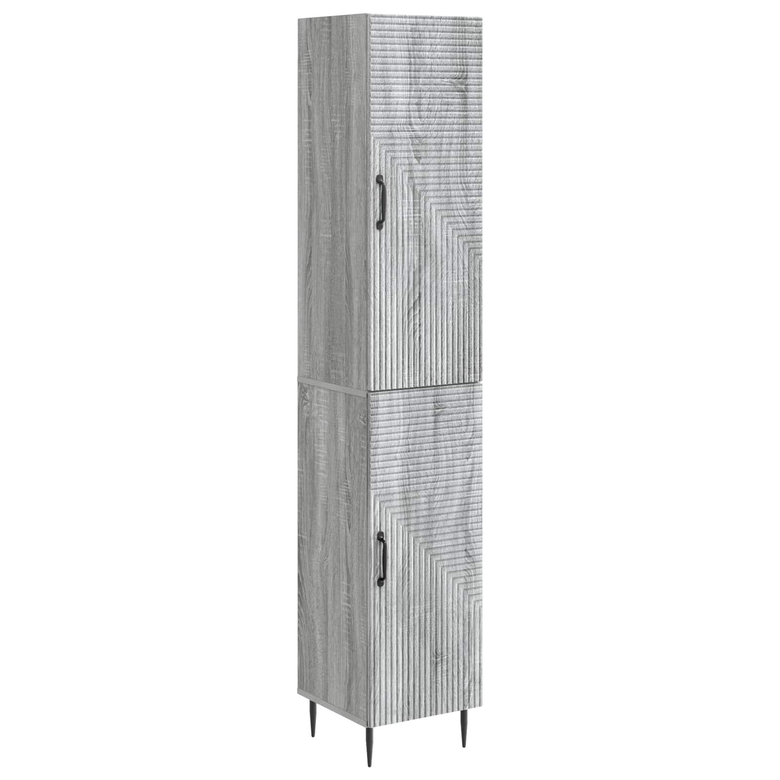 Skab Sæt 2 stk Grå Sonoma 33 x 34,5 x 89,5 cm Konstrueret træ billede