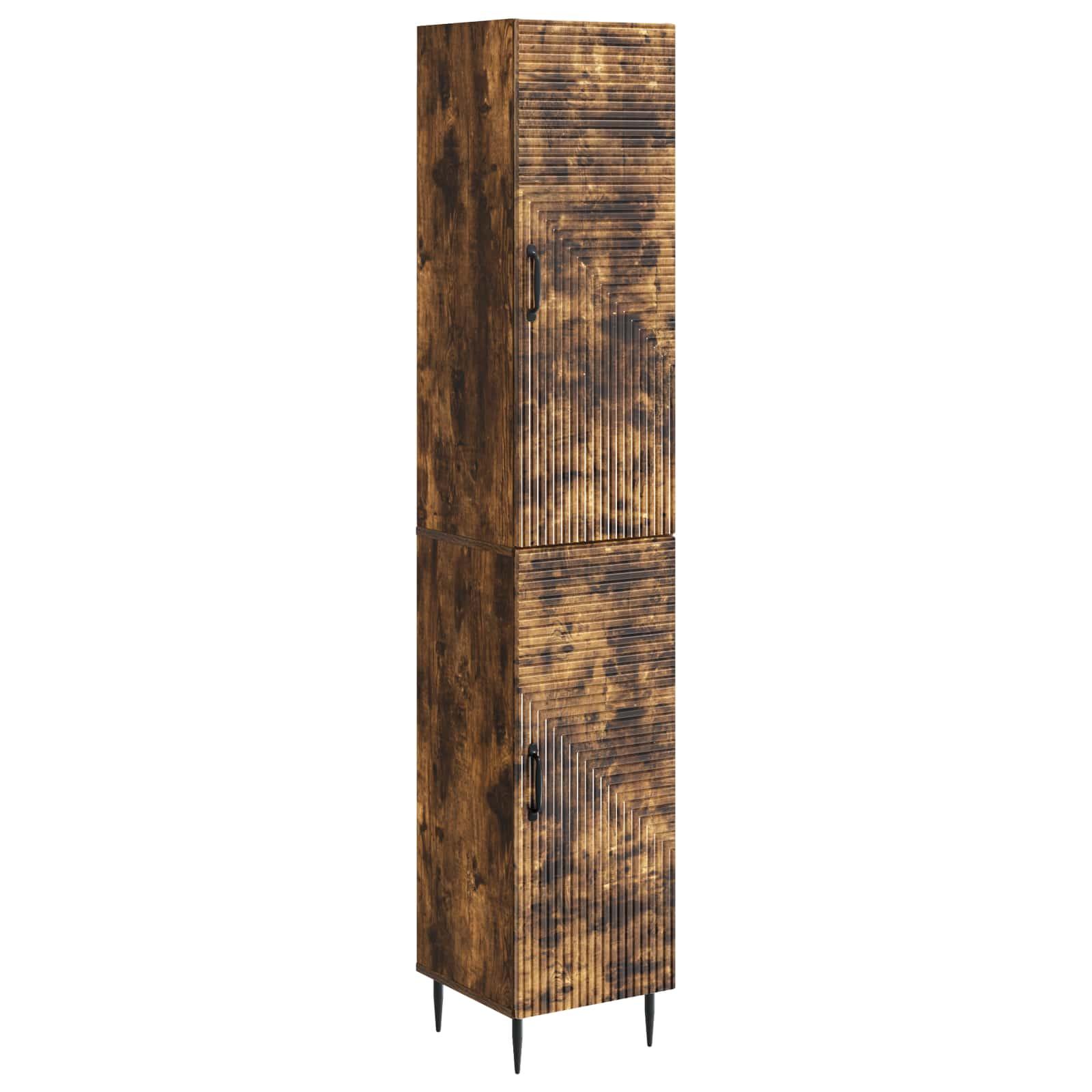 Skab Sæt 2 stk Røget eg 33 x 34,5 x 89,5 cm Konstrueret træ billede