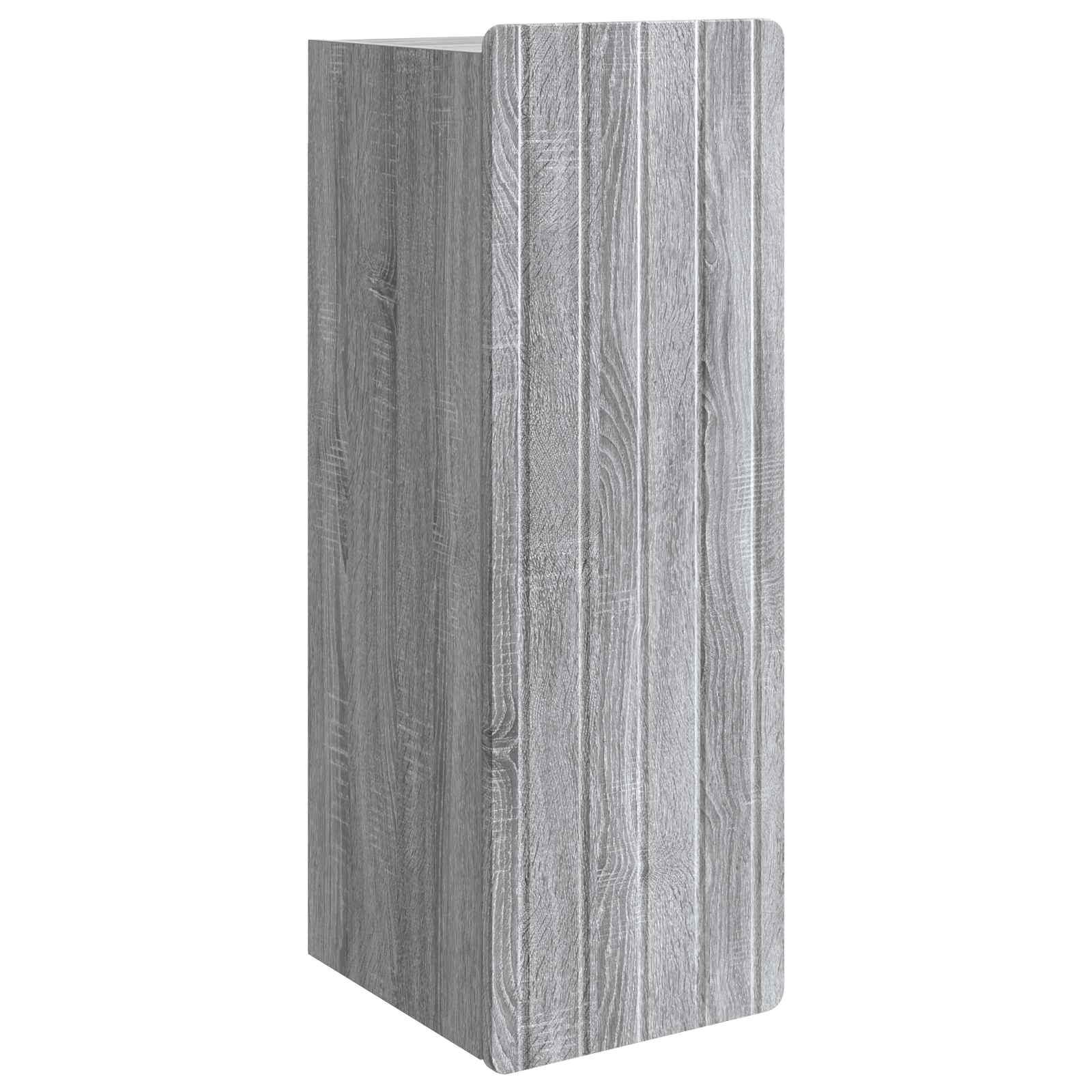 Vægmonteret opbevaringsskab i grå sonoma - 33 × 34,5 × 94 cm, konstrueret træ billede