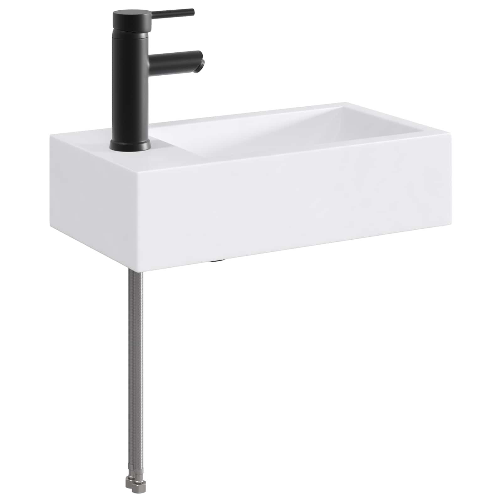 Badeværelses vaskeskål Mat sort 45,5 x 25,5 x 13 cm Metal billede