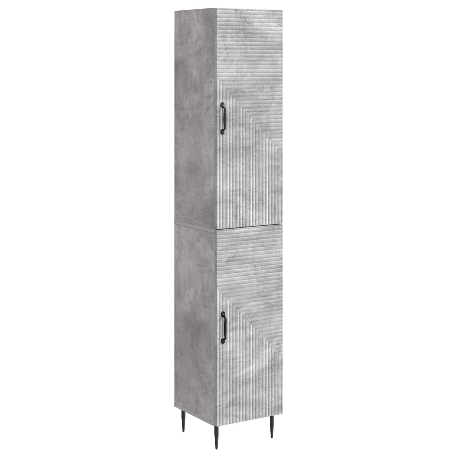 Skab Sæt 2 stk Betongrå 33 x 34,5 x 89,5 cm Konstrueret træ billede