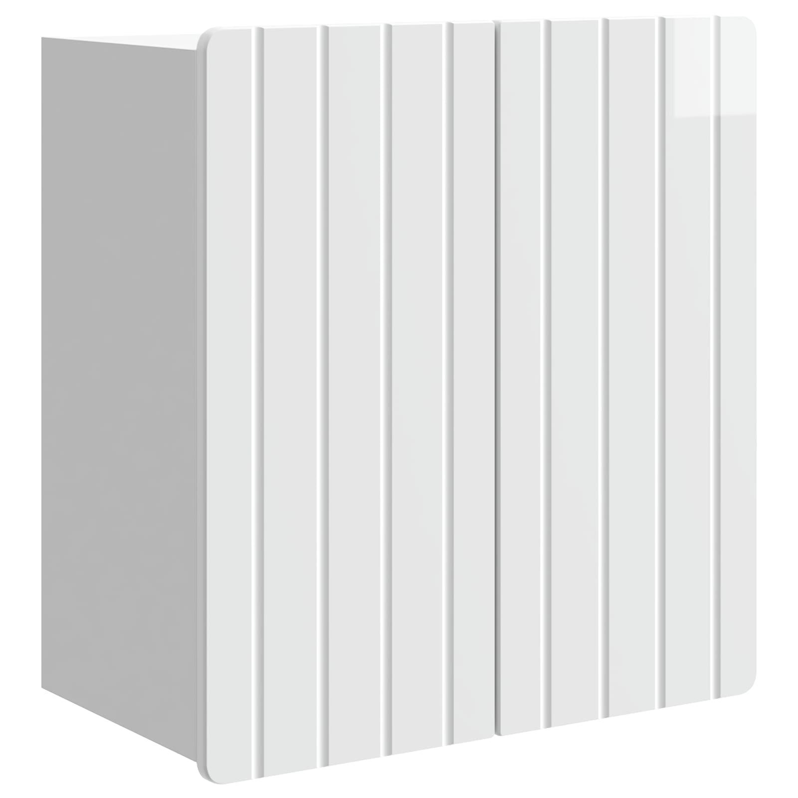 Vægmonteret skab Hvid højglans 59 x 31 x 64 cm Konstrueret træ billede
