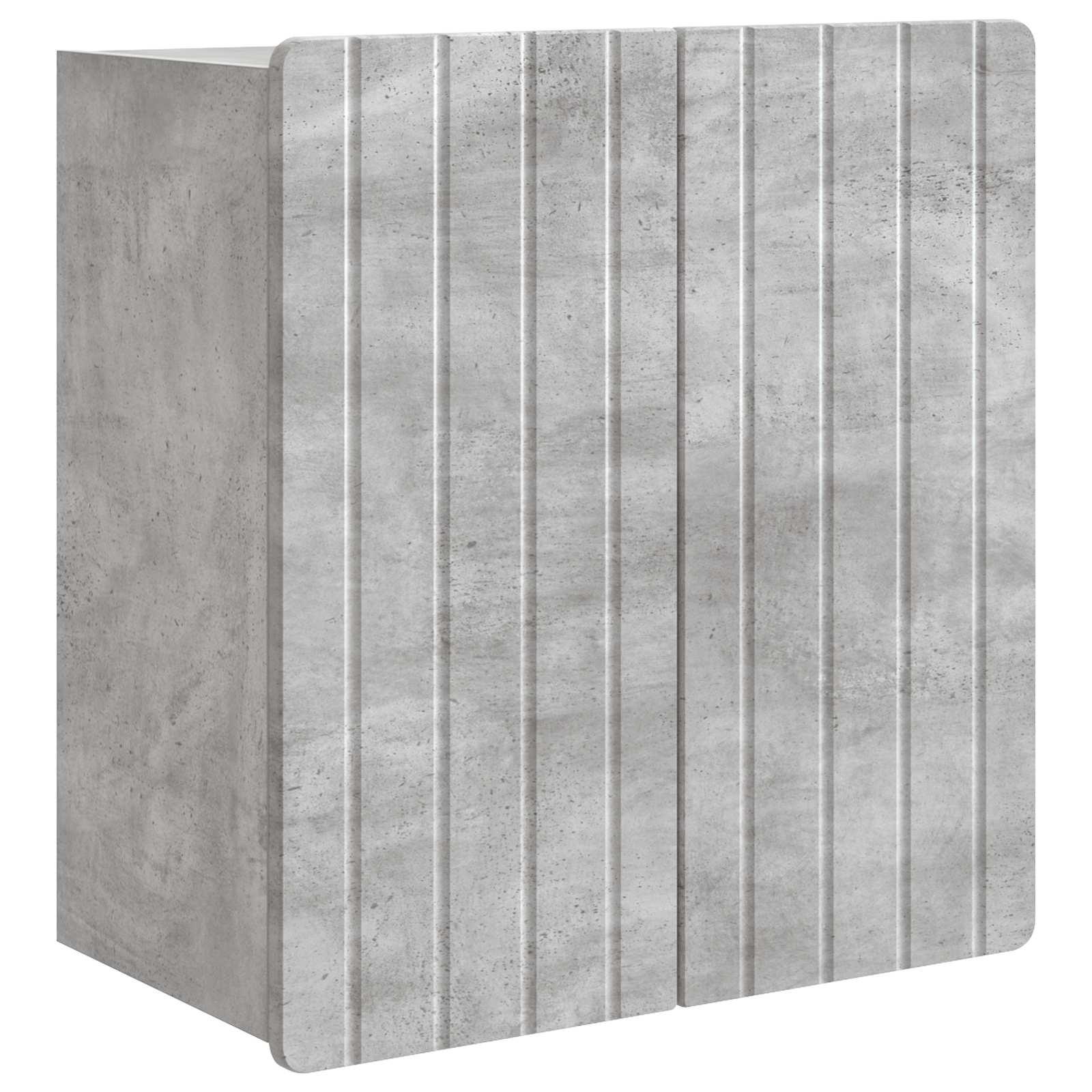 Vægmonteret opbevaringsskab - betongrå, 59 × 31 × 64 cm, konstrueret træ billede