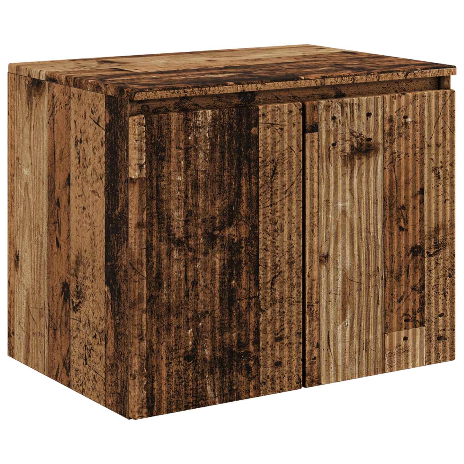 Vægmonteret Badeværelsesskab Gammelt træ 62,5 x 44,5 x 50 cm billede