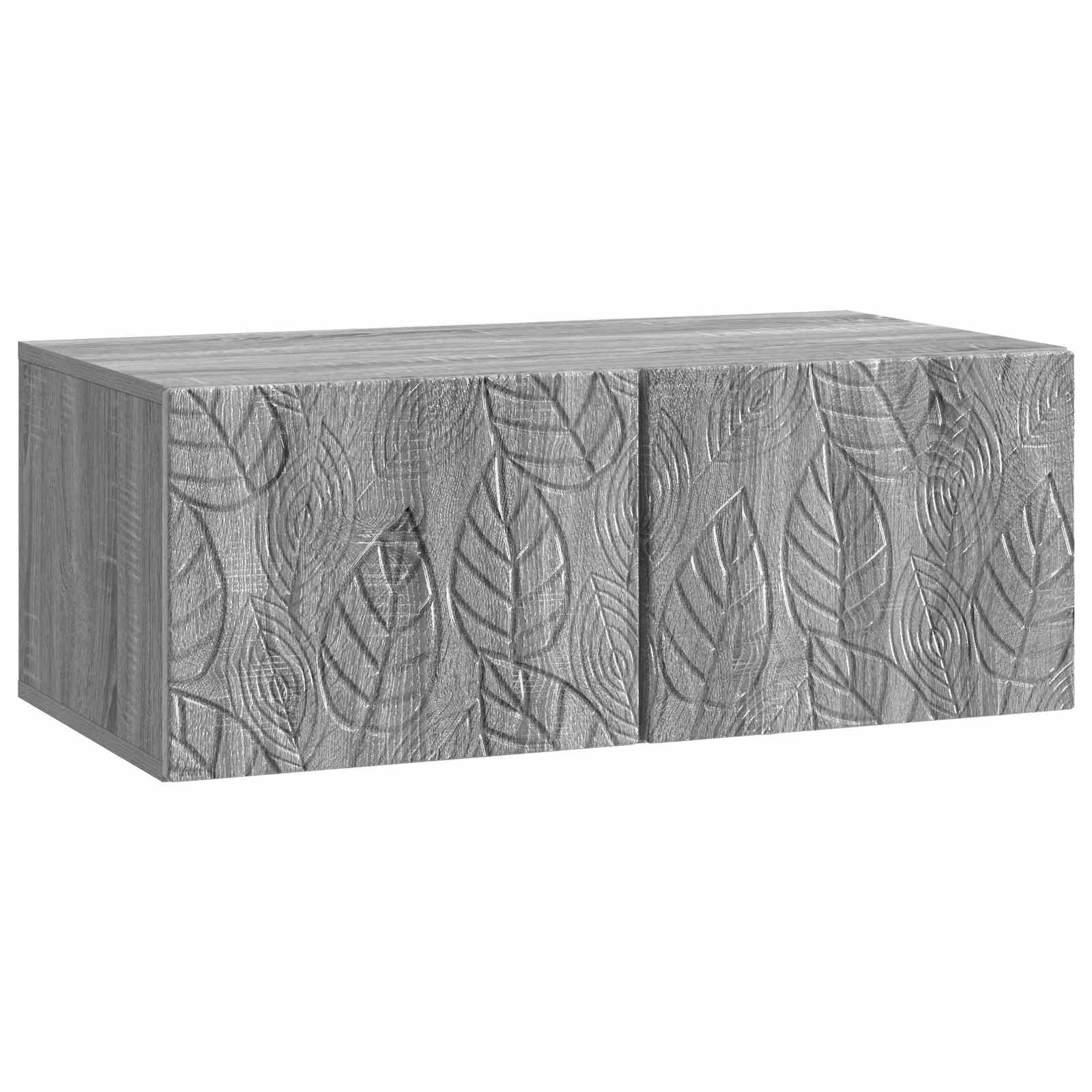 Væghængt TV-skab 78,5 x 41 x 30 cm Grå Sonoma Konstrueret træ billede