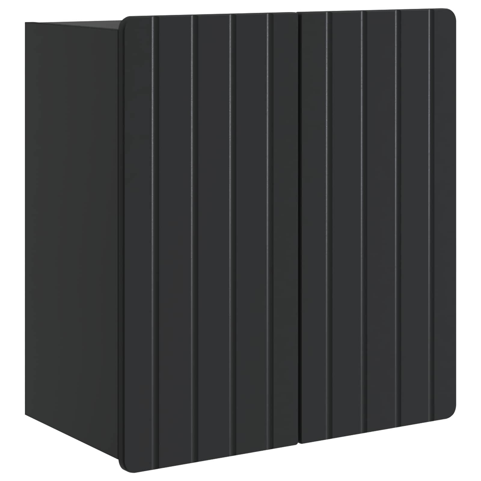 Vægmonteret skab Sort 59 x 31 x 64 cm Konstrueret træ billede