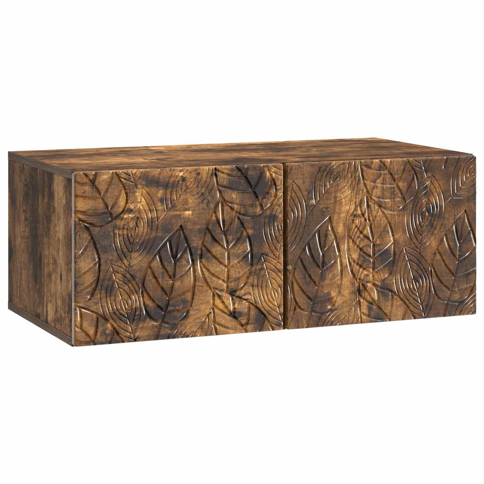 Væghængt TV-skab 78,5 x 41 x 30 cm Røget eg Konstrueret træ billede