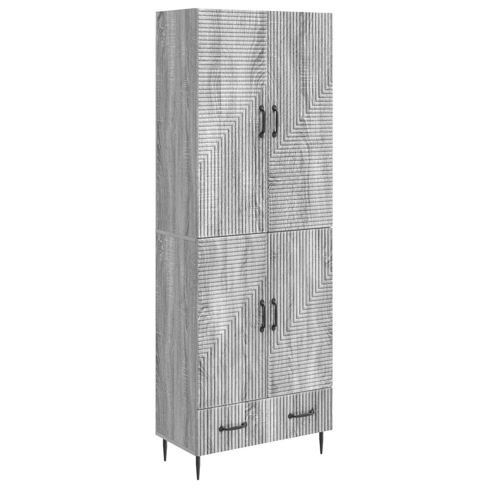 Skabssæt - 2 stk vægmonterede skabe i konstrueret træ, 66 × 34,5 × 95 cm billede