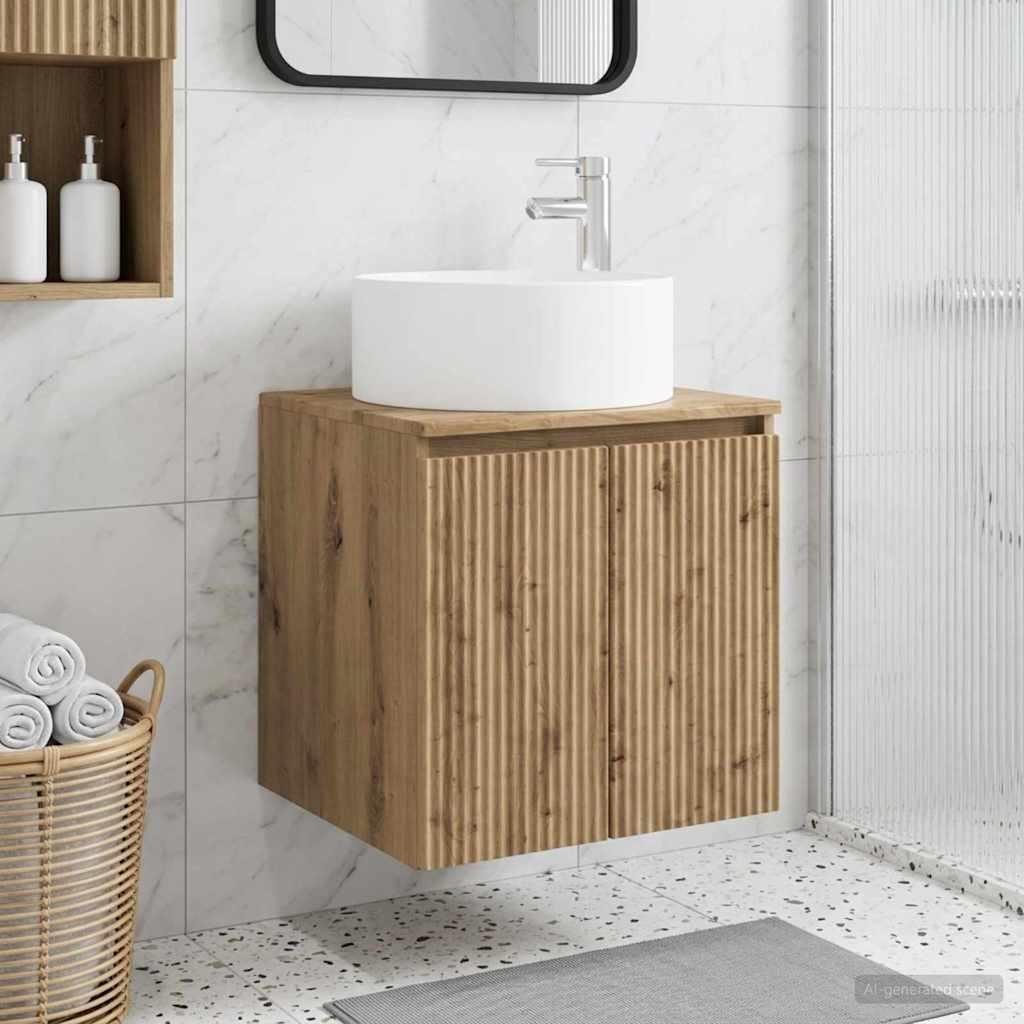 Vægmonteret håndvask skab Artisan-eg 49,5 x 44,5 x 65,5 cm billede