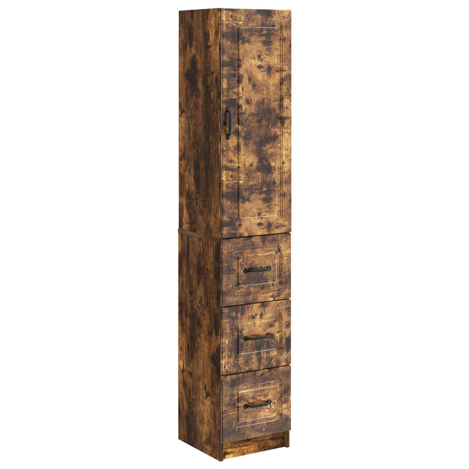 Skab Sæt 2 stk Røget eg 33 x 34,5 x 87 cm Konstrueret træ billede