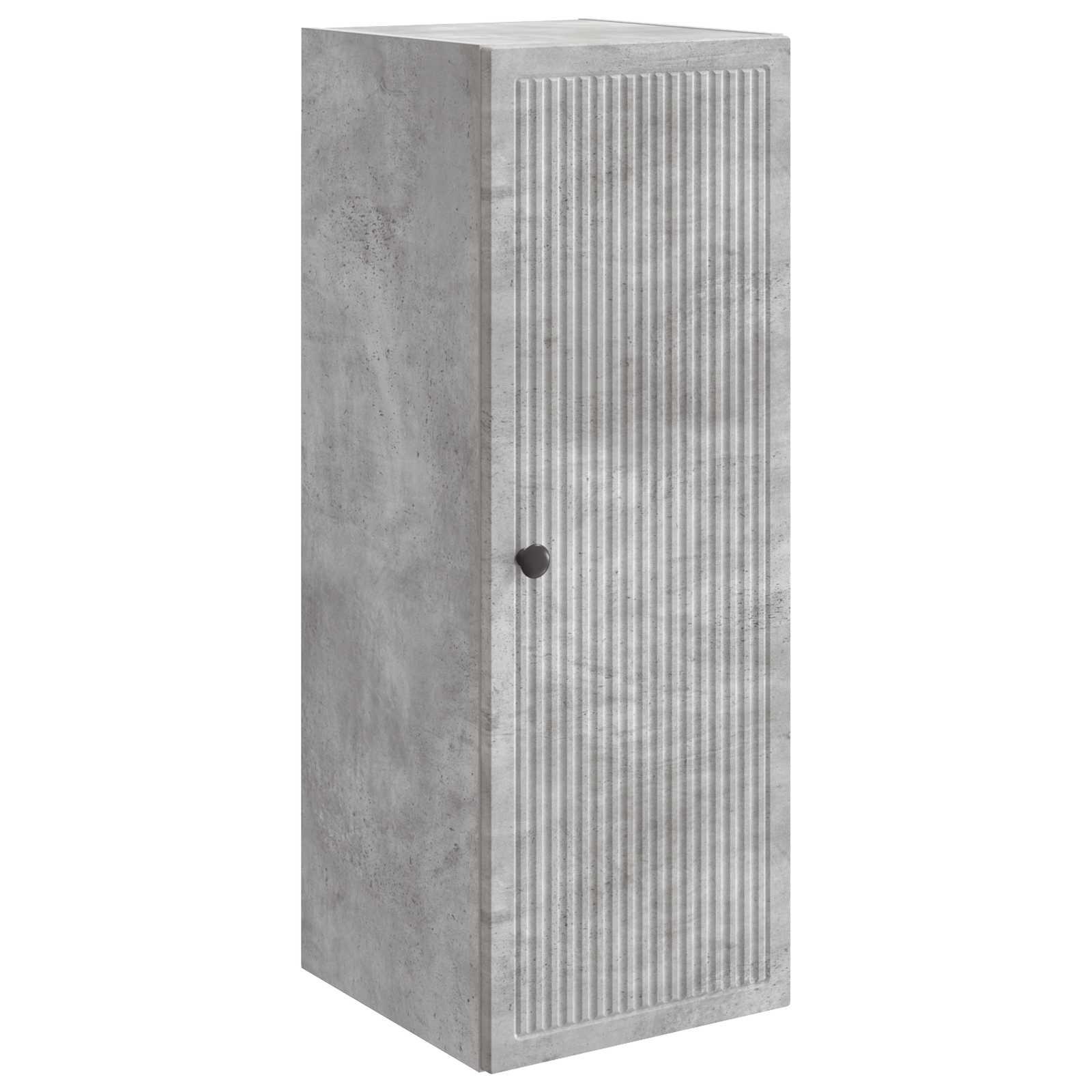 Vægmonteret opbevaringsskab - betongrå, 33 × 34,5 × 90 cm, konstrueret træ billede