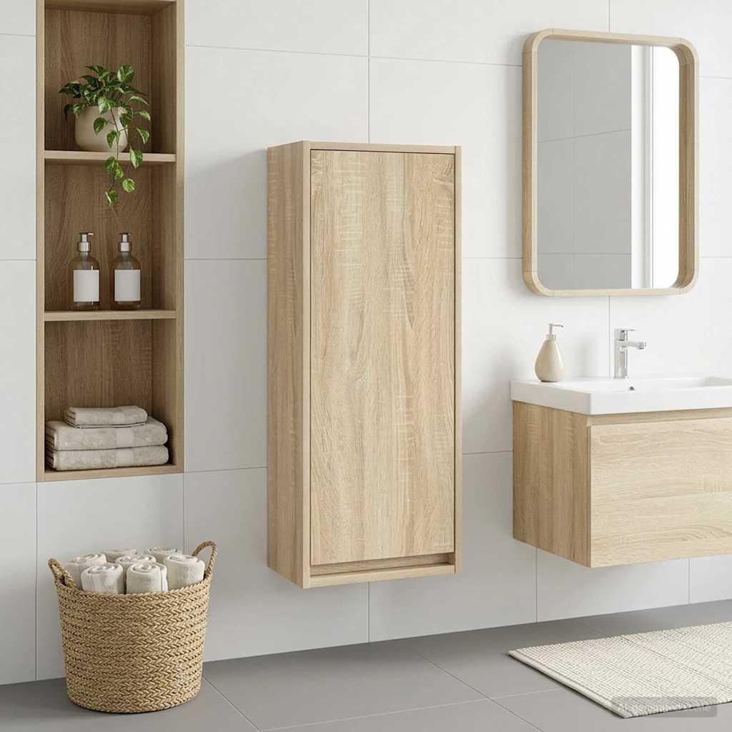 Vægmonteret håndvask skab Sonoma-eg 35 x 20 x 81 cm billede