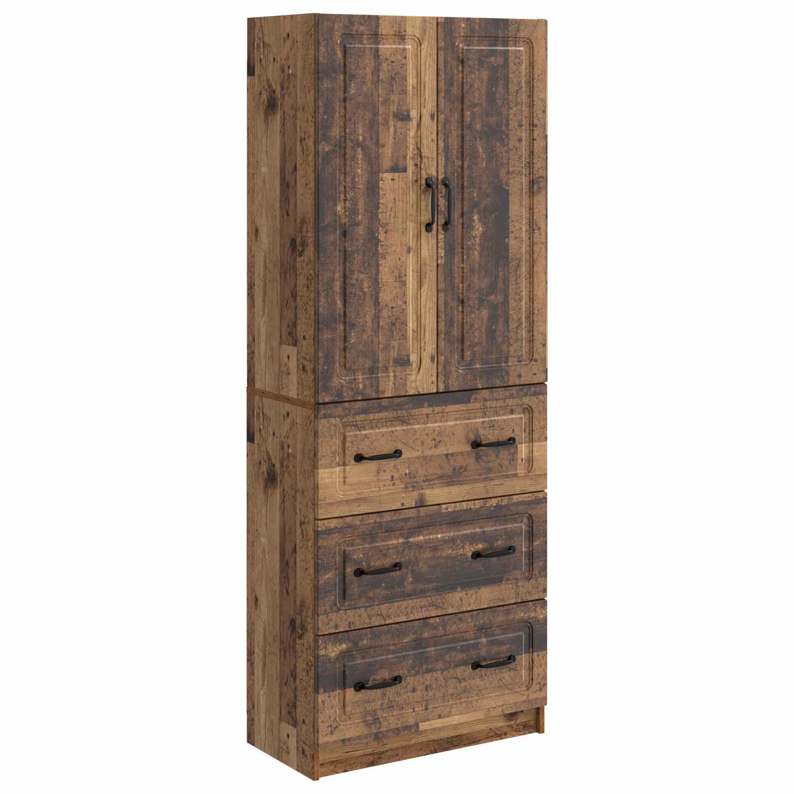 Skab Sæt 2 stk Gammelt træ 66 x 34,5 x 87 cm Konstrueret træ billede