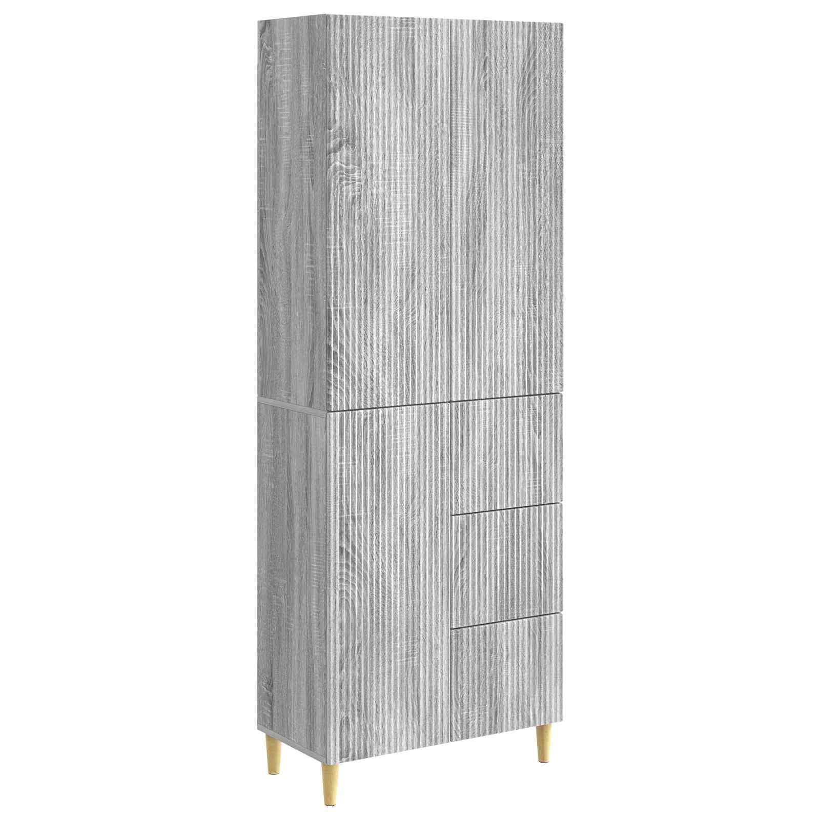 Skab Sæt 2 stk Grå Sonoma 66 x 34,5 x 90 cm Konstrueret træ billede