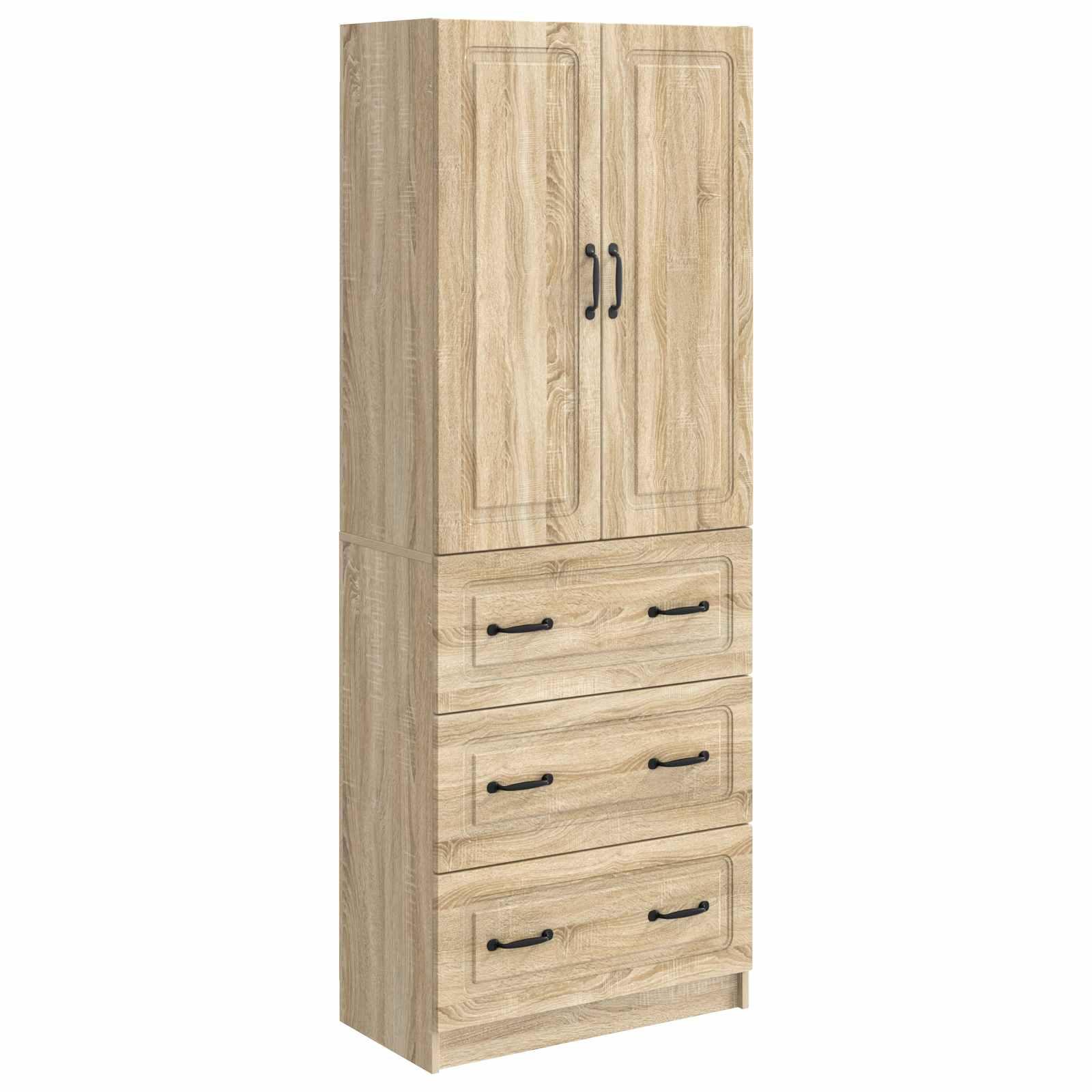 Skab Sæt 2 stk Sonoma-eg 66 x 34,5 x 87 cm Konstrueret træ billede