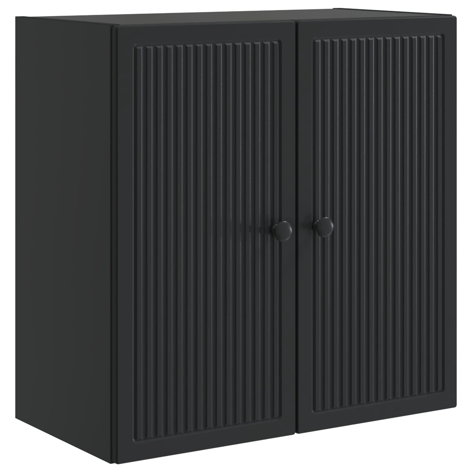 Vægmonteret skab Sort 59 x 31 x 60 cm Konstrueret træ billede
