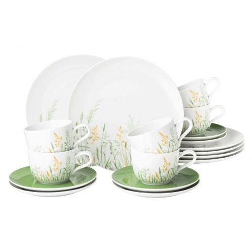 Seltmann Meadow Green kaffestel til 6 personer