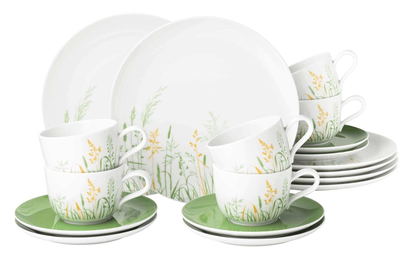 Seltmann Meadow Green kaffestel til 6 personer