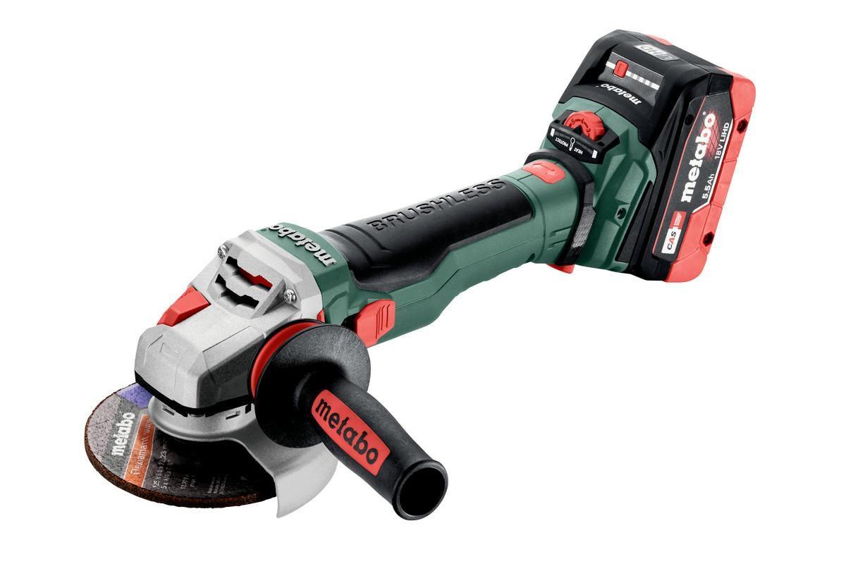 Metabo vinkelsliber 18V BL 125 mm - WVB 18 LTX BL 15-125 Quick, 2×5,5 Ah LiHD i MetaBOX