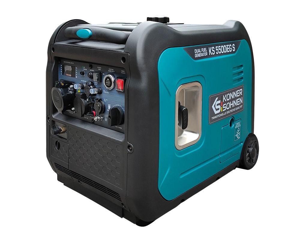 Könner & Söhnen KS 5500iEG S inverter-generator 5.500 W - benzin/LPG - akvamarin/sort