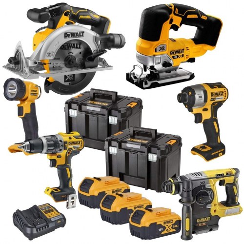 DeWALT DCK690P3T 18V XR combokit - bore-/skruemaskine og slagskruetrækker med 3 batterier
