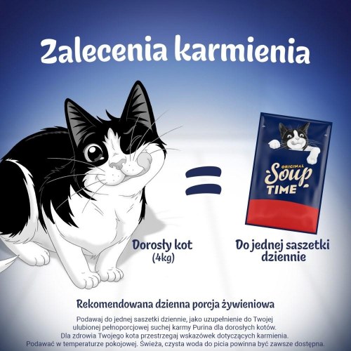 Purina Felix Original Soup Time - vådfoder til kat - okse, lam og kylling, 6×48 g