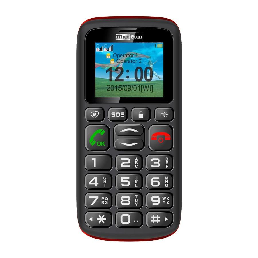 Maxcom Comfort MM428 1,8" seniortelefon - Sort/Rød