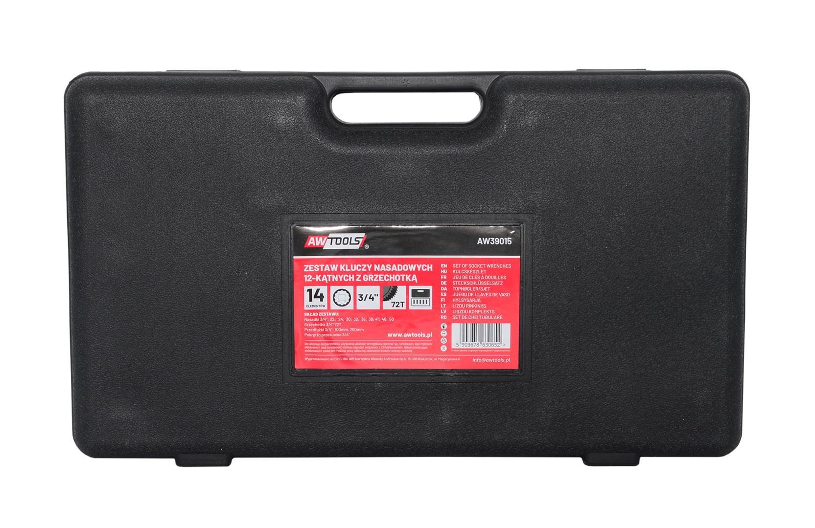 AWTOOLS topnøglesæt 12-kant 3/4" - 14 dele billede