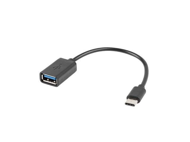 Lanberg AD-OTG-UC-01 USB-C til USB-A adapterkabel 0,15 m - Sort billede