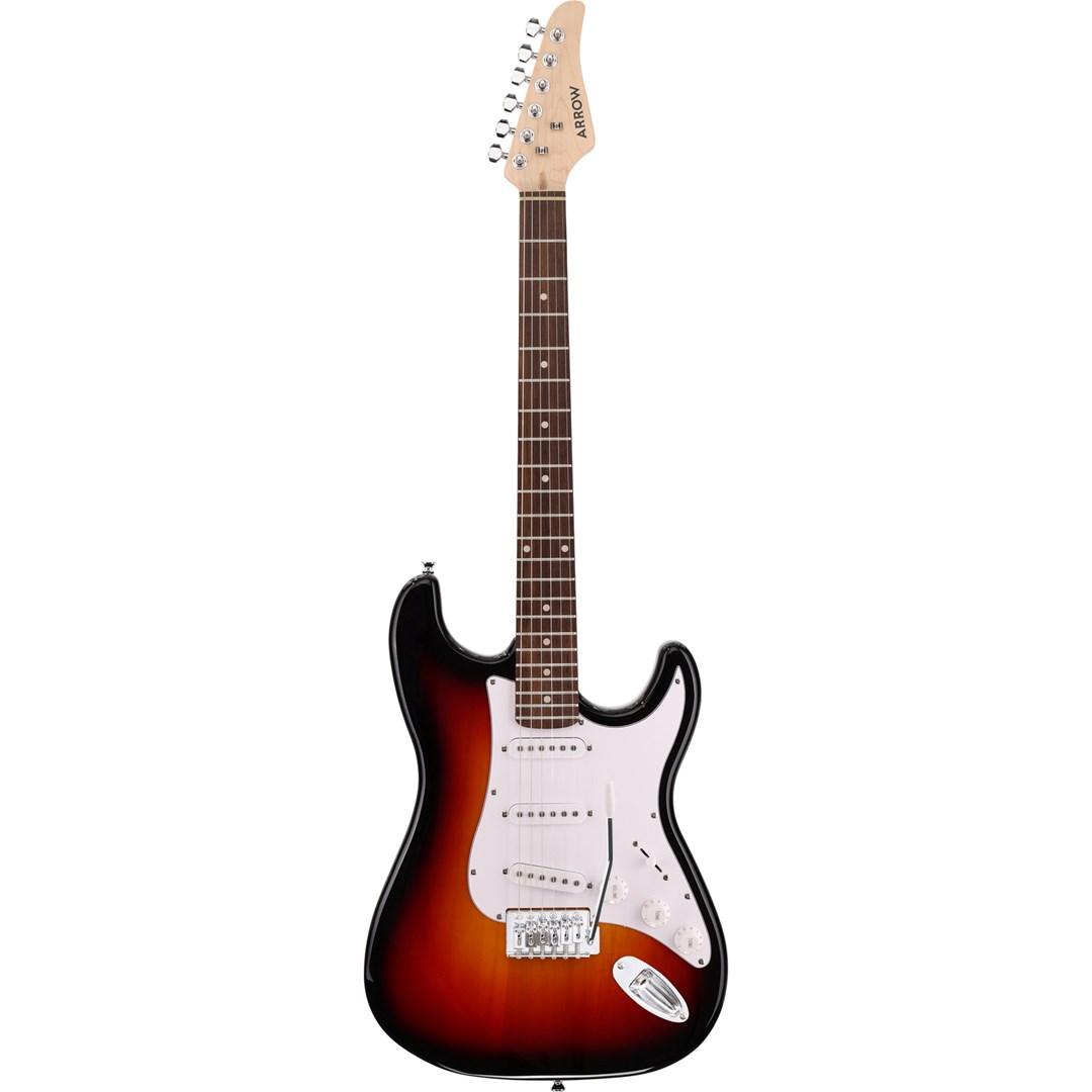 Arrow Tonecaster ST 111 elguitar - Tobacco Burst, rosentræ/white billede