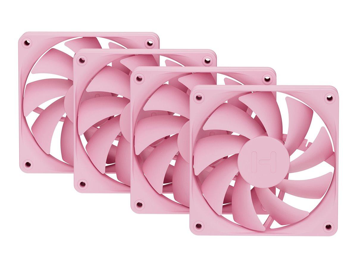 Hyte FA12 blæser 4‑pak - 120 mm - jordbærmælk (pink)