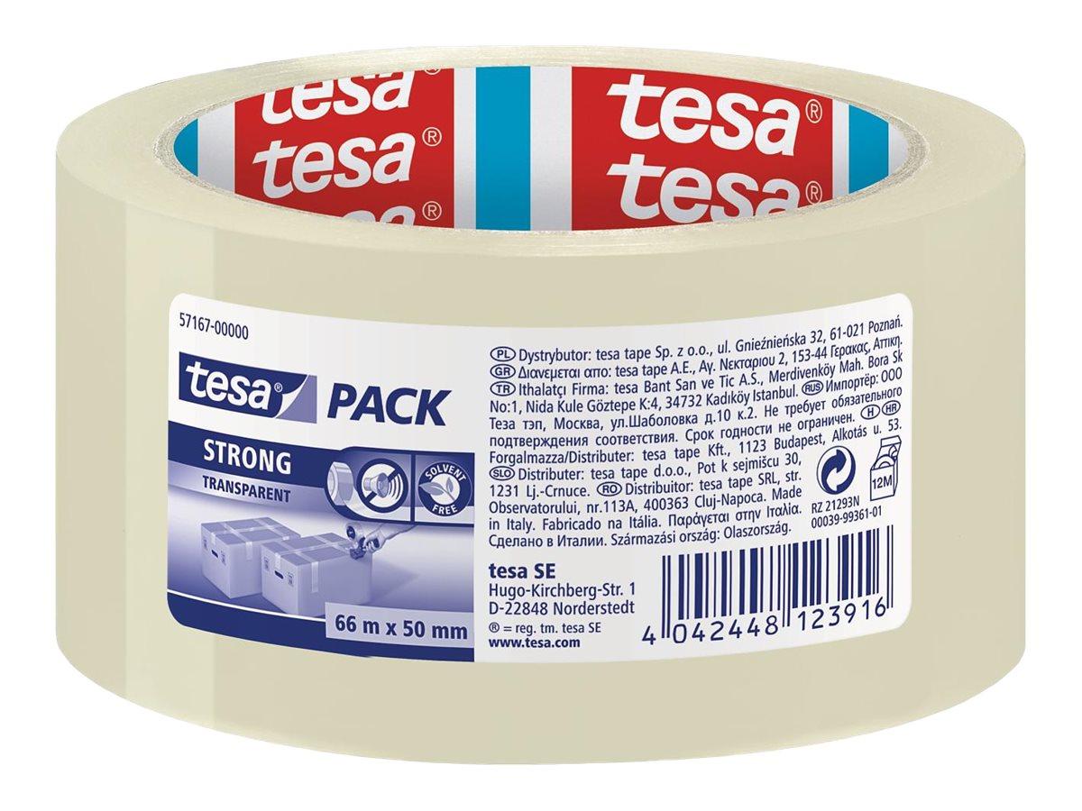 Tesa Pack Strong pakketape - transparent 50 mm x 66 m
