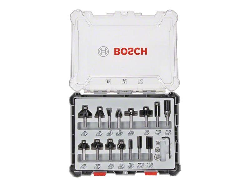 Bosch fræsebits sæt - 15 dele, 6 mm skaft
