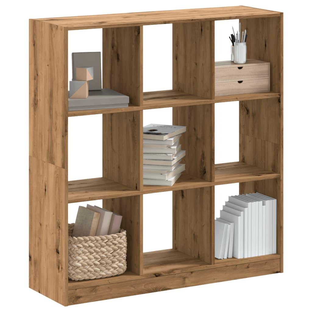 Bogreol 102x32x109 cm konstrueret træ egetræsfarve