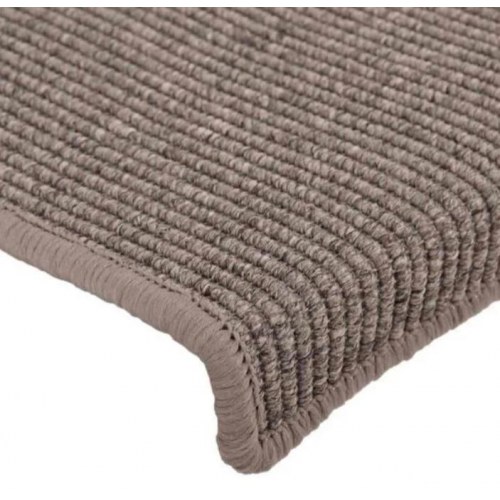 Trappemåtter - 15 stk. 65×21×4 cm, mørk beige, rektangulær kant
