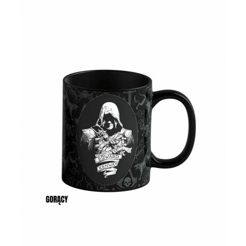 Assassin’s Creed Black Flag varmefølsom krus - Edward Kenway 480 ml, sort