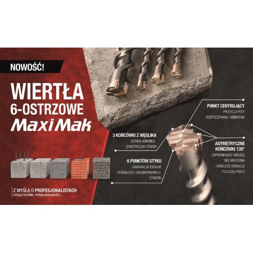 Makita SDS‑Max bor 18 × 540 mm - Maxi Mak 6-skærs