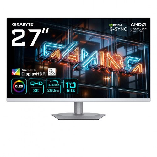 Gigabyte MO27Q2A ICE 27" QD‑OLED gaming-skærm - 2K QHD, 280 Hz, 0,03 ms