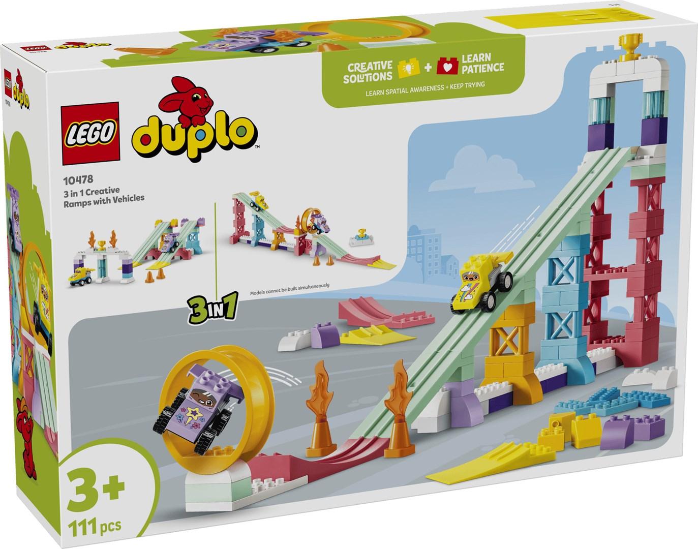 LEGO DUPLO 10478 - 3-i-1 Kreative ramper med køretøjer (byggesæt)
