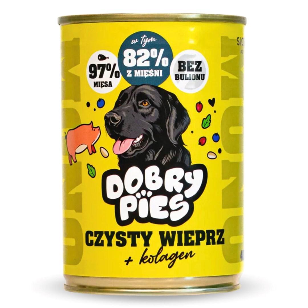 Dobry Pies Mono Ren Svinekød + Kollagen - vådfoder til hund - 400 g