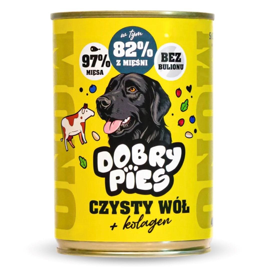 Dobry Pies Mono Ren Okse + Kollagen - vådfoder til hunde 400 g