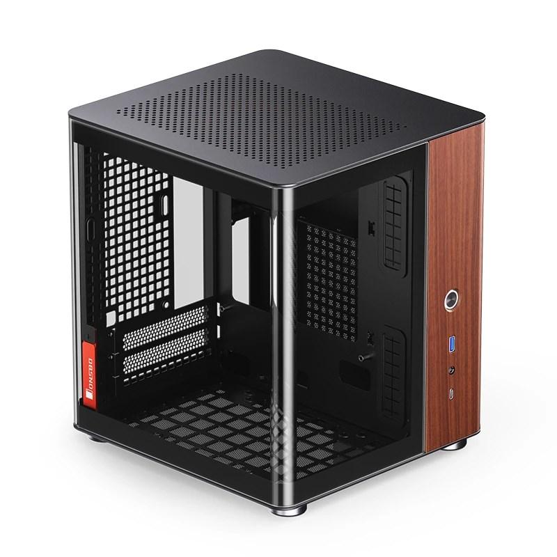 Jonsbo TK-0 Mini‑Tower ITX PC-kabinet - sort/træ