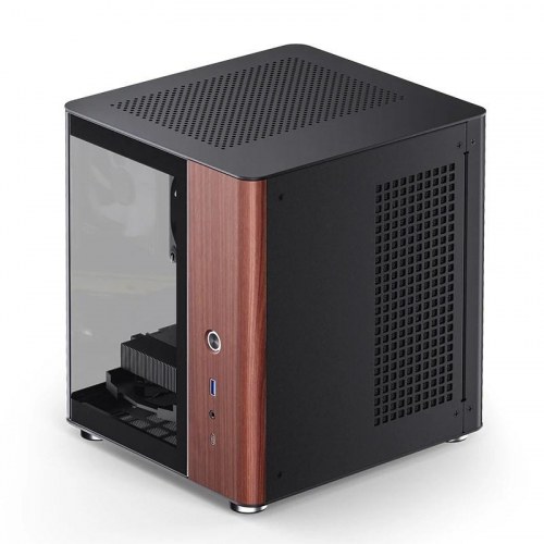 Jonsbo TK-0 Mini‑Tower ITX PC-kabinet - sort/træ