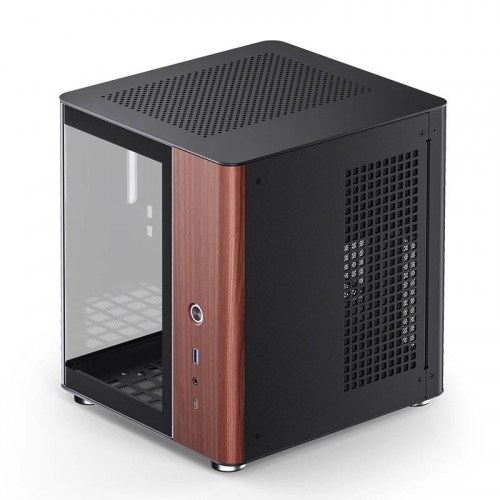 Jonsbo TK-0 Mini‑Tower ITX PC-kabinet - sort/træ