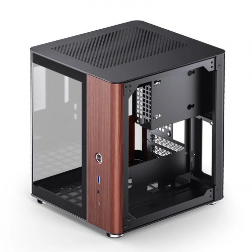 Jonsbo TK-0 Mini‑Tower ITX PC-kabinet - sort/træ