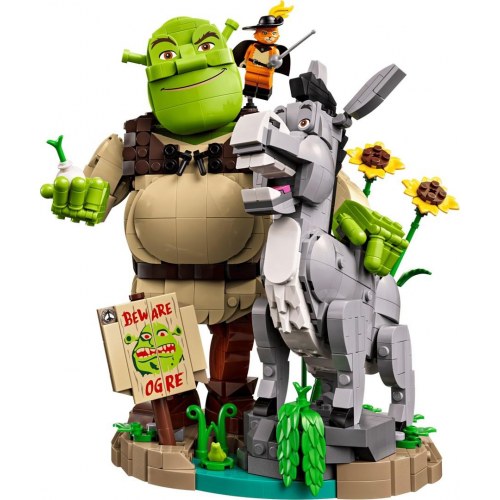 LEGO Icons 72423 Shrek, Æsel og Den Bestøvlede Kat - udstillingsmodel til voksne