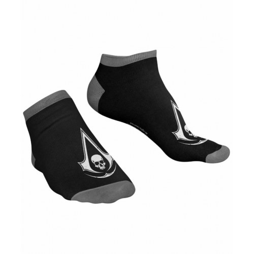 Assassin's Creed Black Flag ankelsokker - Crest, sort (39-46)